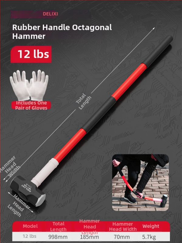 Delixi osmihranné kladivo, 4 lb ťažké murárske kladivo