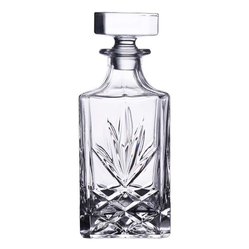 Decantor de vin în stil european și dispenser de whisky, sticlă cristal, design nordic, set de 6 piese
