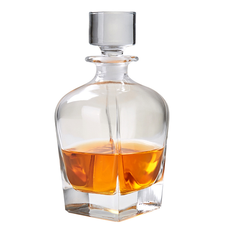 Decantor de vin în stil european și dispenser de whisky, sticlă cristal, design nordic, set de 6 piese