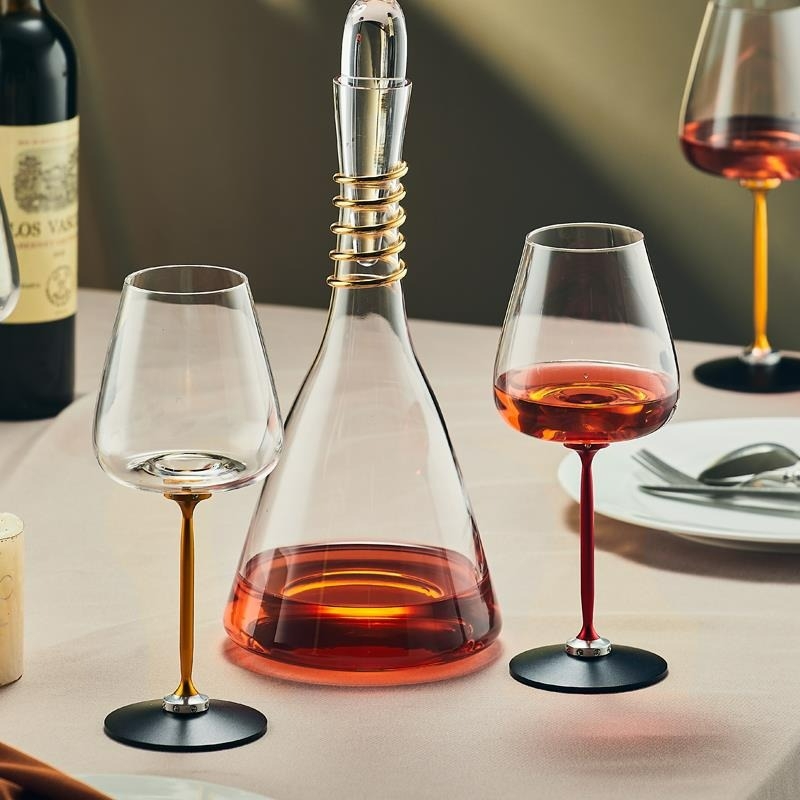 Pahar rotativ pentru vin roșu în cutie cadou din cristal – sticlă de lux pentru uz casnic