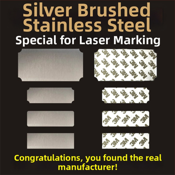 Prazdná menovka z nerezovej ocele pre laserové gravírovanie, brúsený povrch; farby: zlatá, čierny titan, strieborná; rozmery 76,2 x 25,4 mm; 10 kusov s lepidlom.