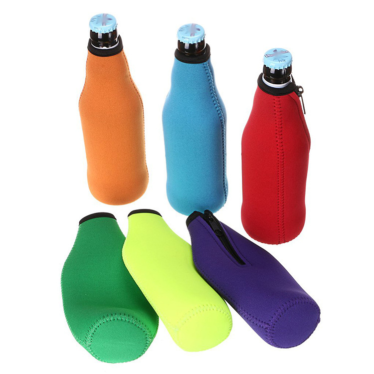 Husă neopren cu fermoar pentru sticlă de bere de 330 ml, protecție izolantă anti-cădere