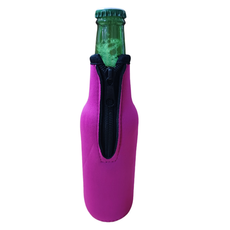 Husă neopren cu fermoar pentru sticlă de bere de 330 ml, protecție izolantă anti-cădere