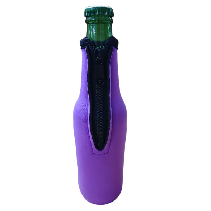 Husă neopren cu fermoar pentru sticlă de bere de 330 ml, protecție izolantă anti-cădere