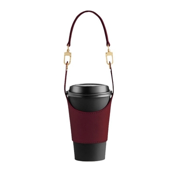 Suport pentru ceașă de ceai cu lapte, reglabil cu Velcro, husă din piele PU, izolat pentru băuturi și cafea.
