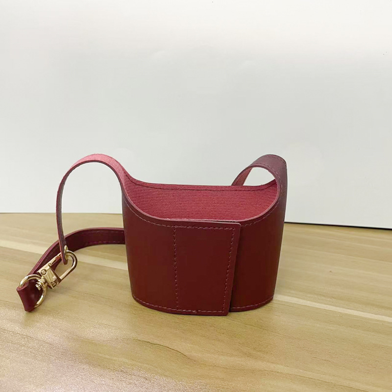 Suport pentru ceașă de ceai cu lapte, reglabil cu Velcro, husă din piele PU, izolat pentru băuturi și cafea.