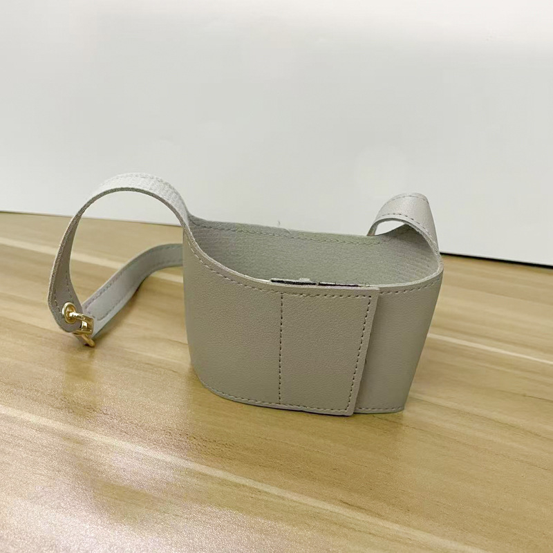 Suport pentru ceașă de ceai cu lapte, reglabil cu Velcro, husă din piele PU, izolat pentru băuturi și cafea.