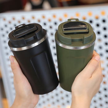 Ceșcă de cafea cu pereți dubli în vid, afișaj al temperaturii, termos portabil, rezistentă la cădere, interior din oțel inoxidabil 304, exterior din oțel inoxidabil 201