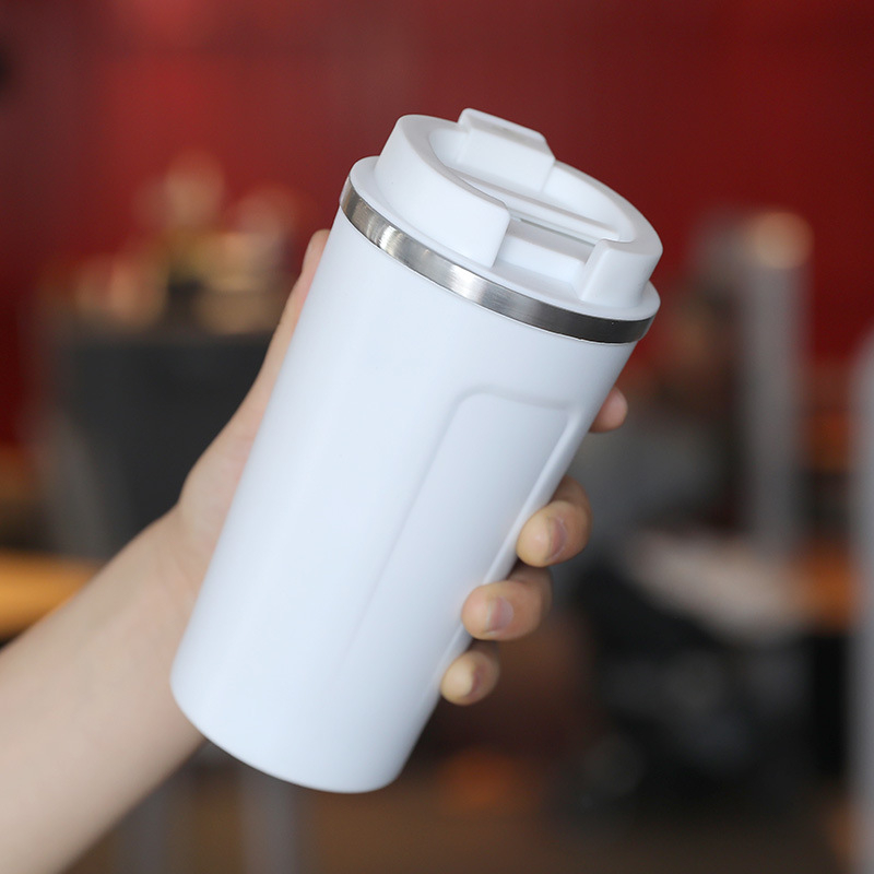 Ceșcă de cafea cu pereți dubli în vid, afișaj al temperaturii, termos portabil, rezistentă la cădere, interior din oțel inoxidabil 304, exterior din oțel inoxidabil 201