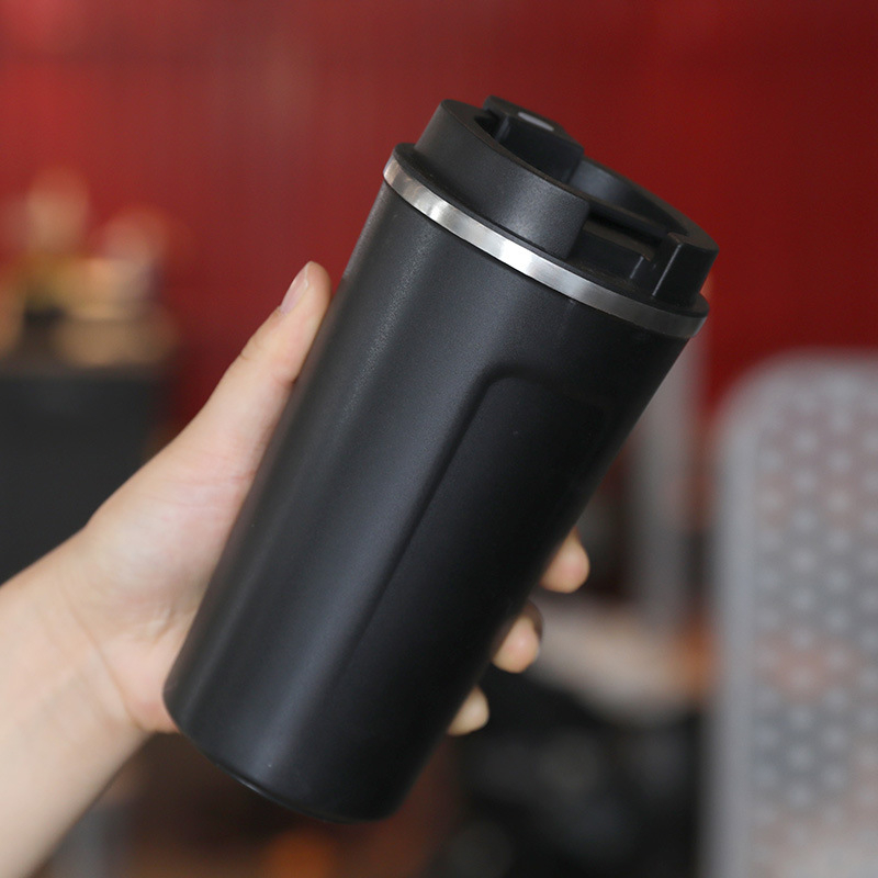 Ceșcă de cafea cu pereți dubli în vid, afișaj al temperaturii, termos portabil, rezistentă la cădere, interior din oțel inoxidabil 304, exterior din oțel inoxidabil 201