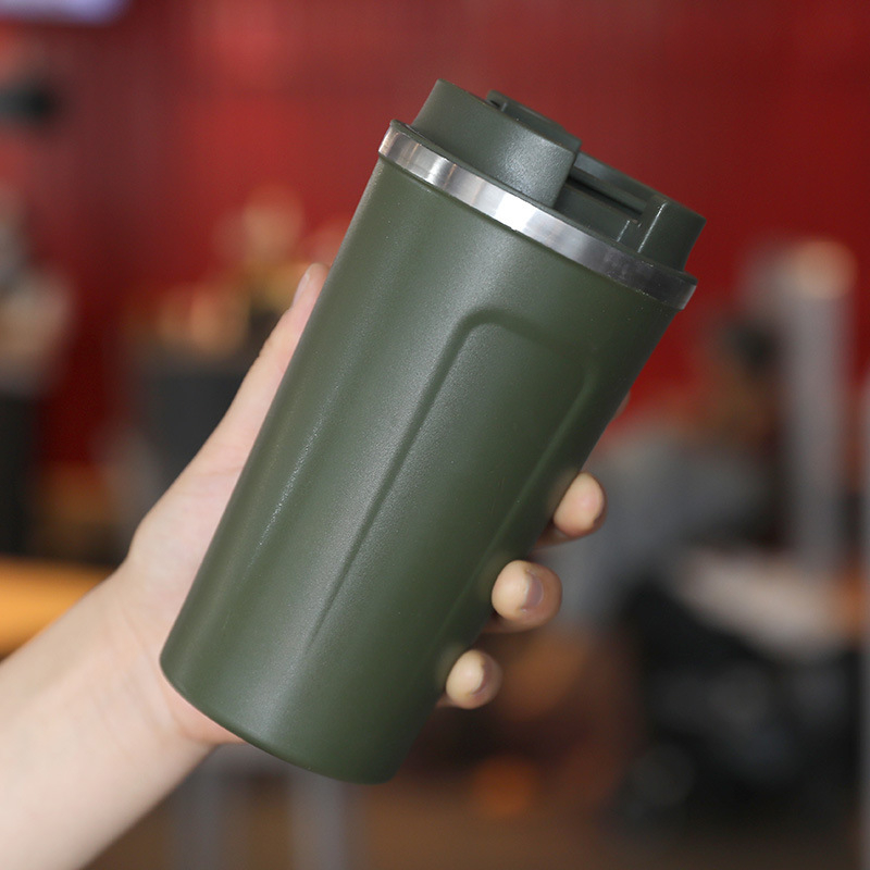 Ceșcă de cafea cu pereți dubli în vid, afișaj al temperaturii, termos portabil, rezistentă la cădere, interior din oțel inoxidabil 304, exterior din oțel inoxidabil 201