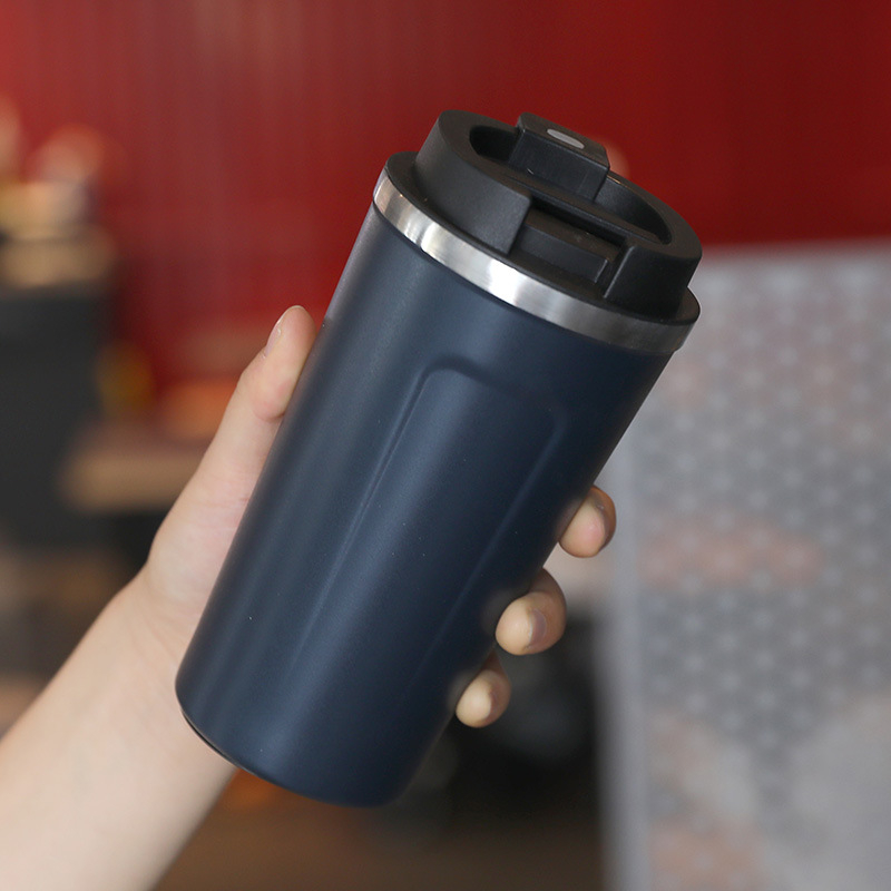 Ceșcă de cafea cu pereți dubli în vid, afișaj al temperaturii, termos portabil, rezistentă la cădere, interior din oțel inoxidabil 304, exterior din oțel inoxidabil 201