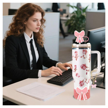Set de accesorii pentru paharele sportive Stanley, de 30 oz/40 oz cu pai, include un fluture