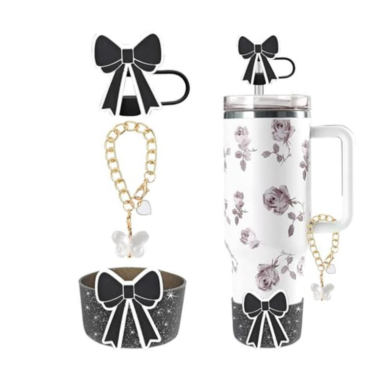 Set de accesorii pentru paharele sportive Stanley, de 30 oz/40 oz cu pai, include un fluture