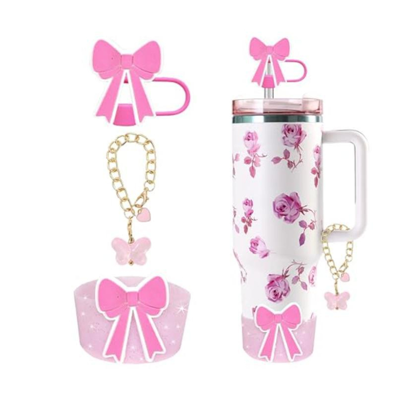 Set de accesorii pentru paharele sportive Stanley, de 30 oz/40 oz cu pai, include un fluture