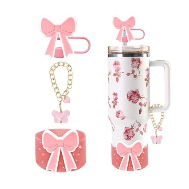 Set de accesorii pentru paharele sportive Stanley, de 30 oz/40 oz cu pai, include un fluture