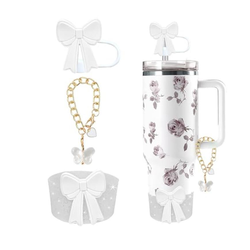Set de accesorii pentru paharele sportive Stanley, de 30 oz/40 oz cu pai, include un fluture