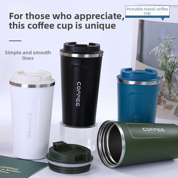 Cească de cafea minimalistă din oțel inoxidabil 304, a doua generație, capac basculant pentru băut direct, izolație cu pereți dubli