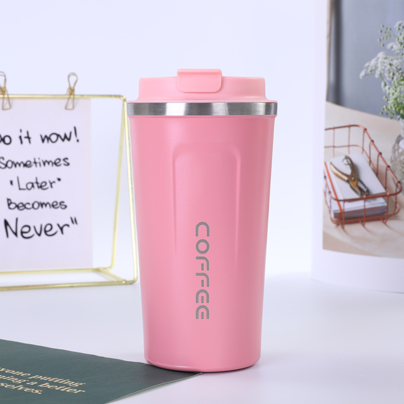 Cească de cafea minimalistă din oțel inoxidabil 304, a doua generație, capac basculant pentru băut direct, izolație cu pereți dubli
