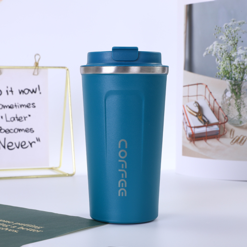 Cească de cafea minimalistă din oțel inoxidabil 304, a doua generație, capac basculant pentru băut direct, izolație cu pereți dubli