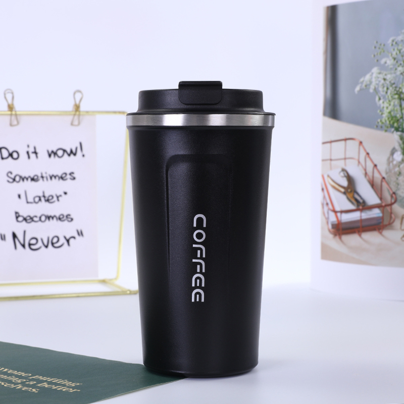 Cească de cafea minimalistă din oțel inoxidabil 304, a doua generație, capac basculant pentru băut direct, izolație cu pereți dubli