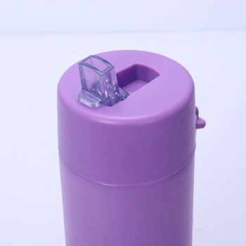 Nouă sticlă de apă sport 650 ml, cu mâner din silicon, pai, gură mare, din oțel inoxidabil izolat