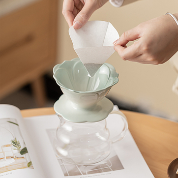 Vas pour-over manual, cu filtru și scară de măsurare, cană pentru cold brew și set de carafe din sticlă