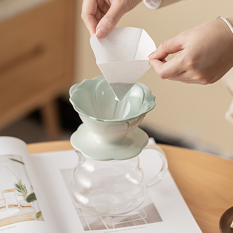 Vas pour-over manual, cu filtru și scară de măsurare, cană pentru cold brew și set de carafe din sticlă