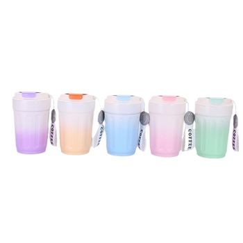 Cană termică cu interior ceramic 316, portabilă, cu capac rabatabil pentru băut direct, cană de cafea auto, mare capacitate