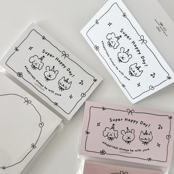Etichetă de ambalaj în stil Ins cu fundă, etichetă de ambalaj, card pliabil pe spate, 8×8 cm (pliat la 8×4 cm)