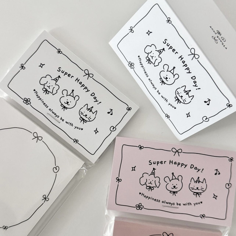 Etichetă de ambalaj în stil Ins cu fundă, etichetă de ambalaj, card pliabil pe spate, 8×8 cm (pliat la 8×4 cm)