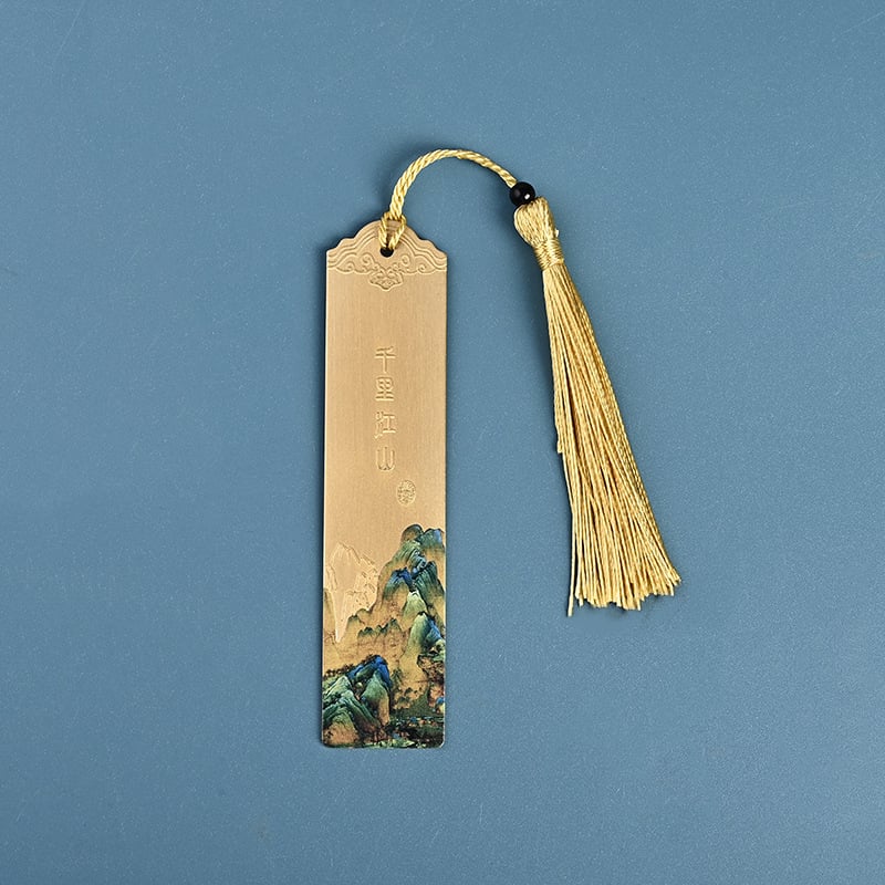 Semn de carte metalic, în stil chinezesc personalizat, design decupat decorativ, suvenir din obiective turistice, cutie cadou