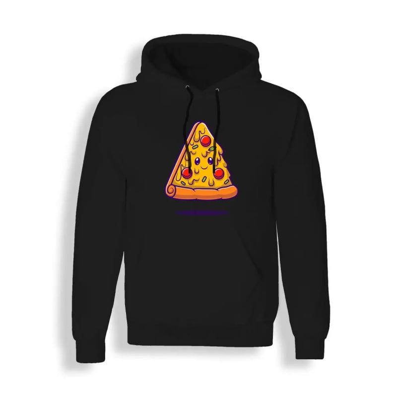 Pizza illusztrációs kapucnis pulóver, európai méret