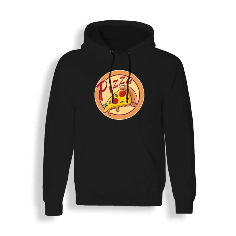 Pizza illusztrációs kapucnis pulóver, európai méret