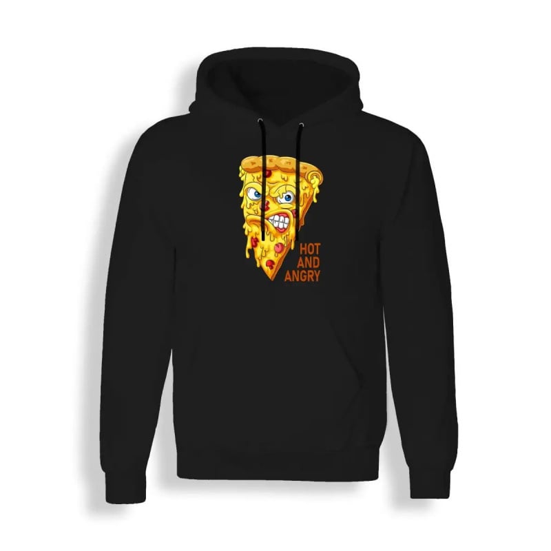 Pizza illusztrációs kapucnis pulóver, európai méret