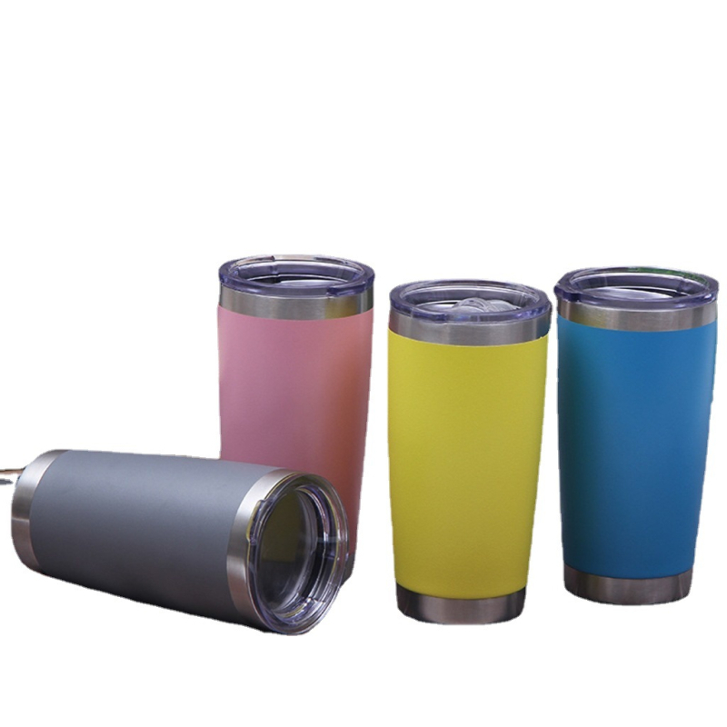 Cană auto din oțel inoxidabil, 20oz, cu pai, izolație vacuum, portabilă pentru băuturi