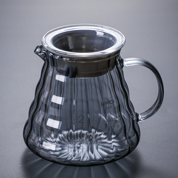Set ceainic de cafea din sticlă fumuriu gri cu accente din lemn de nuc, cană pour-over și filtru pentru turnare manuală