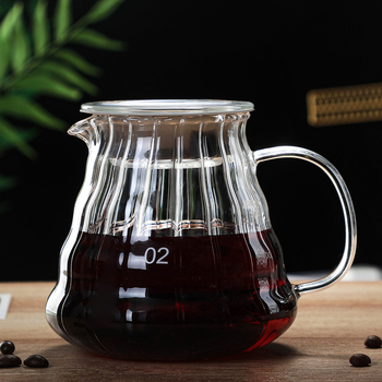 Set ceainic de cafea din sticlă fumuriu gri cu accente din lemn de nuc, cană pour-over și filtru pentru turnare manuală