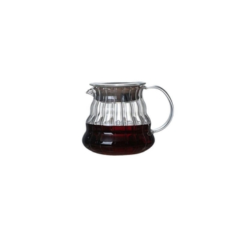Set ceainic de cafea din sticlă fumuriu gri cu accente din lemn de nuc, cană pour-over și filtru pentru turnare manuală