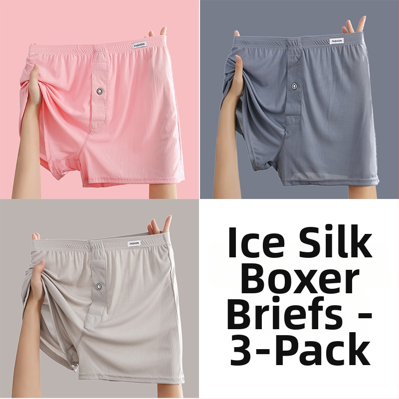 Pánske boxerky z ice silk, tenké, na domáce nosenie, voľné a pohodlné