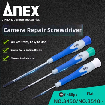 ANEX set de șurubelnițe de precizie pentru camere și laptopuri – capete crucișate și plate, dimensiune mică
