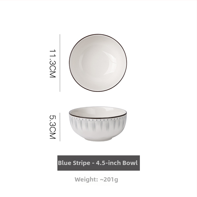 Set de boluri și farfurii ceramice pentru uz casnic, în stil japonez și coreean, rotund, diametru aproximativ 20 cm, compatibil cu cuptorul cu microunde