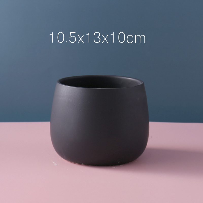 Ghiveci ceramic cu finisaj placat cu aur și model marmorat – rotund, stil nordic minimalist, pentru hidroponie și suculente