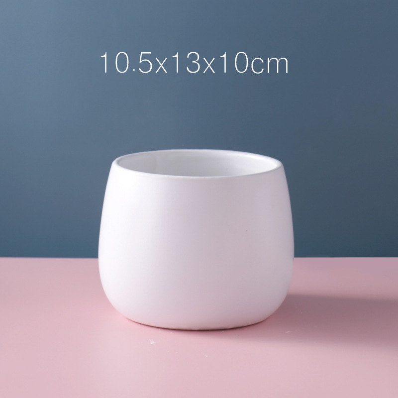Ghiveci ceramic cu finisaj placat cu aur și model marmorat – rotund, stil nordic minimalist, pentru hidroponie și suculente