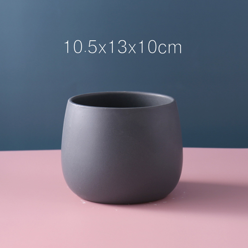 Ghiveci ceramic cu finisaj placat cu aur și model marmorat – rotund, stil nordic minimalist, pentru hidroponie și suculente
