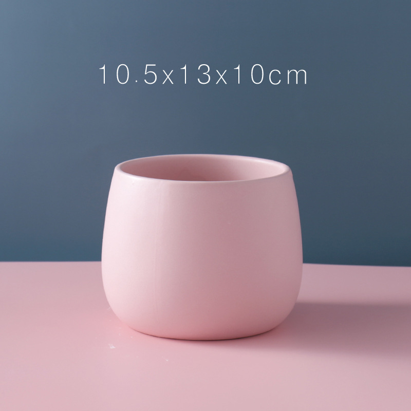 Ghiveci ceramic cu finisaj placat cu aur și model marmorat – rotund, stil nordic minimalist, pentru hidroponie și suculente