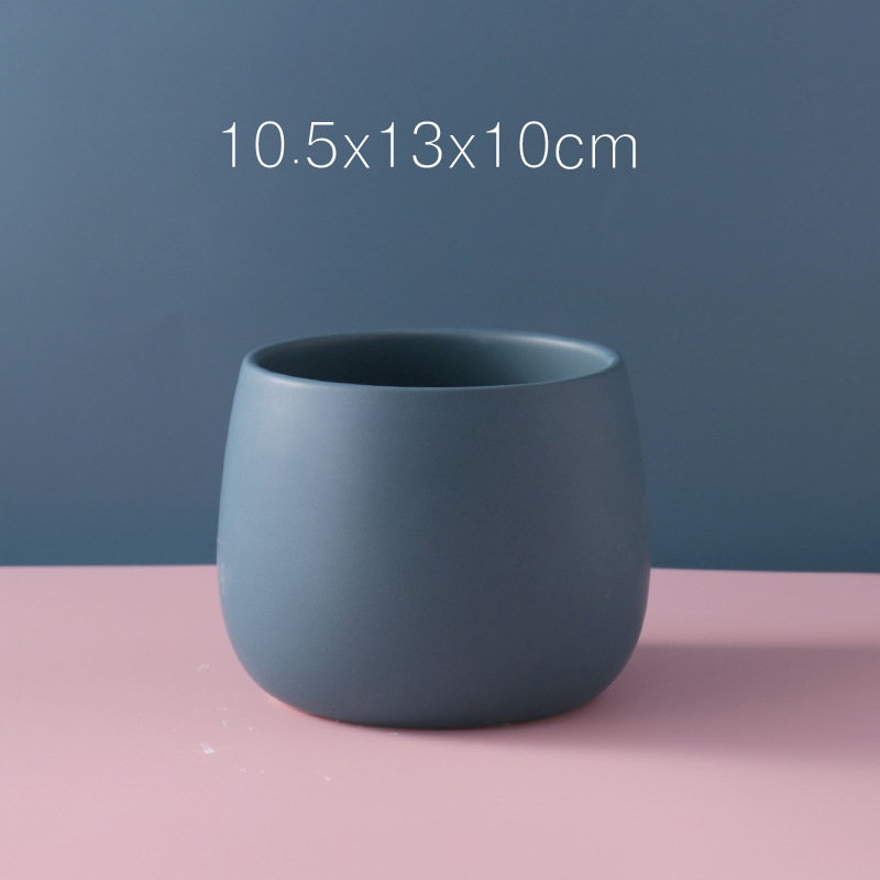 Ghiveci ceramic cu finisaj placat cu aur și model marmorat – rotund, stil nordic minimalist, pentru hidroponie și suculente