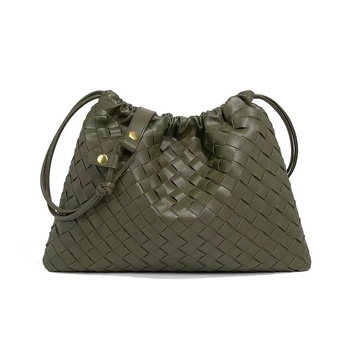 Ručna pletena ženska torbica preko ramena sa vezicom, plisirani dizajn u obliku oblaka, retro crossbody stil