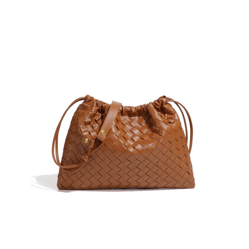 Ručna pletena ženska torbica preko ramena sa vezicom, plisirani dizajn u obliku oblaka, retro crossbody stil