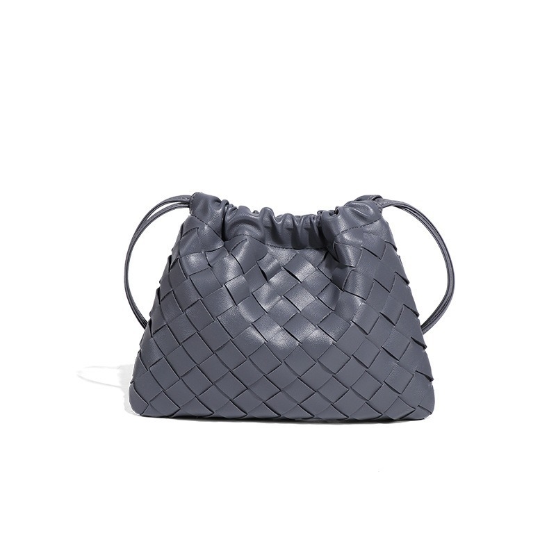 Ručna pletena ženska torbica preko ramena sa vezicom, plisirani dizajn u obliku oblaka, retro crossbody stil